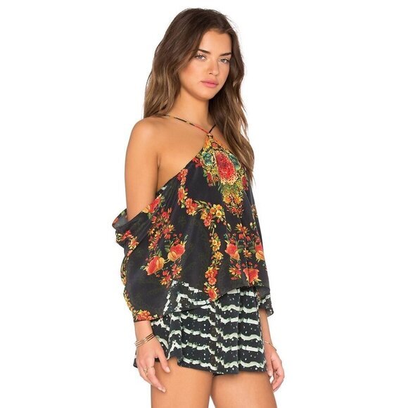 Camilla‎ Lift the Veil Flounce Halterneck Layered Playsuit Romper Size 1 b57 - Picture 4 of 16